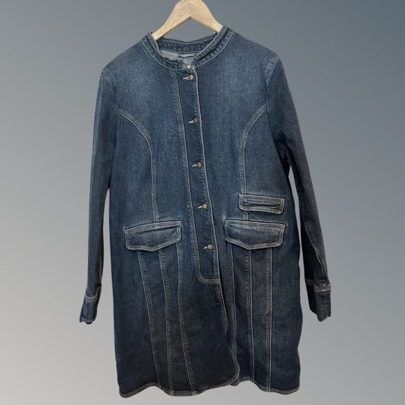 Motto Your Style Mantra Retro Denim Coat Dress Jacket Sgt Pepper Style - Picture 2 of 11